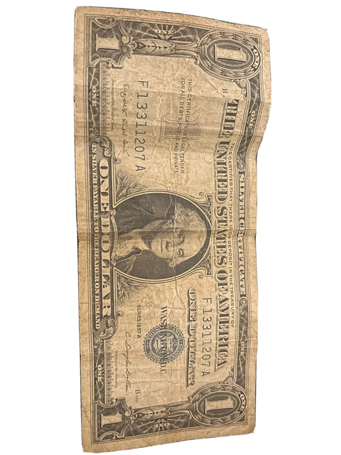 1957A One Dollar Well Circulated Silver Certificate Note - $1 Bill