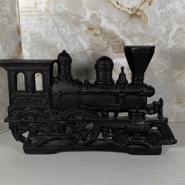 Vintage- Cast Iron -Train Engine Locomotive -Door Stop Bookend Desk Decor