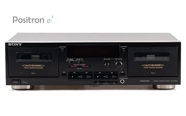 Sony TC-WE435 Doppio Cassette Deck Nero/Fader/Mantenuto 1 Anno di