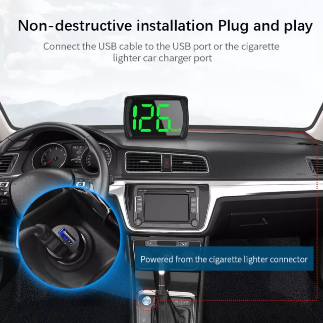Smart Car Digital GPS Speedometer HUD Head Up Display MPH Speed HD Universal ABS
