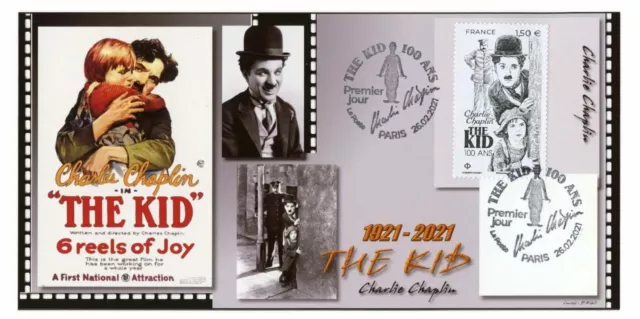 Enveloppe premier jour  " THE KID " les 100ans de la comédie de Charlie CHAPLIN