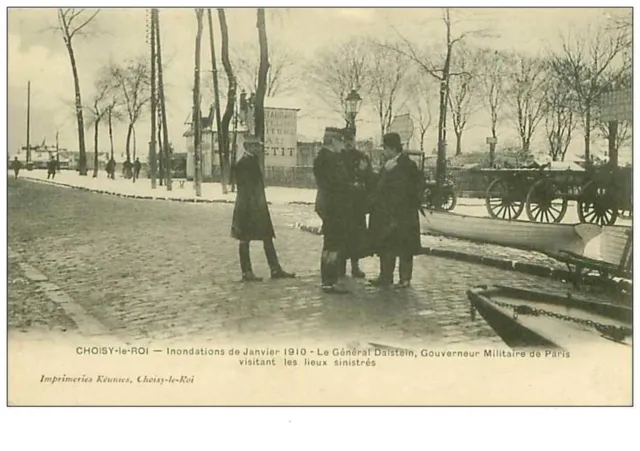 94.Choisy Le Roi.inondations De Janvier 1910.Le General Dalstein,Gouverneur Mil