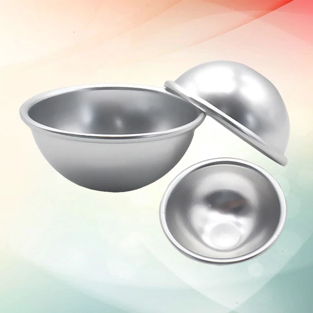 3 piezas Aleación de aluminio Plano Hemisférico Huevo Tarta Muffin Hornear Taza Wied