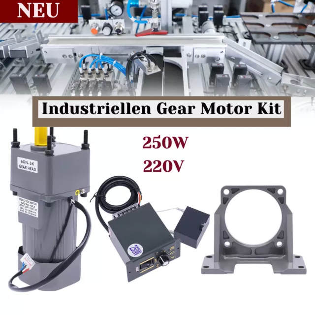 220V 250W AC Gear Motor Elektromotor Getriebemotor mit Drehzahlregler 0-270 RPM