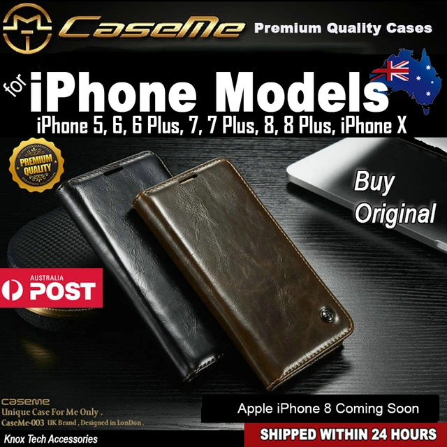 Premium Magnetic Flip Leather Wallet Cover Case for iphone X 5 6 7 8 Plus