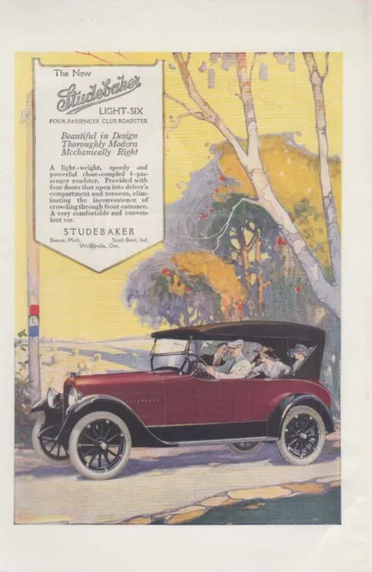 Light-weight speedy & powerful Studebaker Light Six Club roadster ad 1918 H