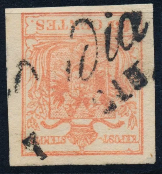 LOMBARDEI-VENETIEN 1850 15C, MP, Type III. BADIA. Schön!