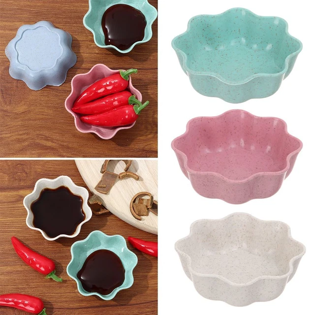 Utensilios de cocina salsa tazón de condimento platos pequeños plato en forma de ciruela bossom