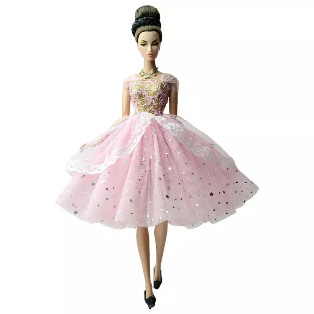 Doll Outfits Pink Lace Party Wedding Clothing For 1/6 Barbie Princess Dress Toys