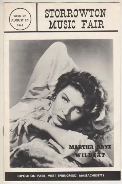 Martha Raye Playbill 1962 "Wildcat" Summer Stock Storrowton Music Fair
