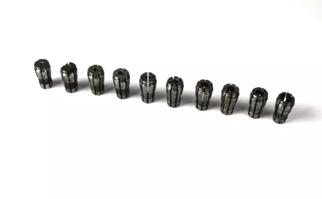 10 Acura-Flex Collets 3/8" Capacity Universal Engineering 3/32 to 3/8