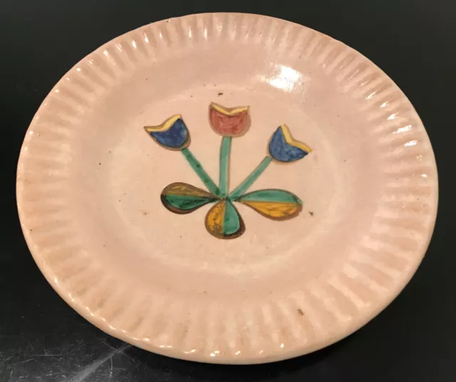 Italian Art Pottery ICS Vietri Majolica Fish Mark Wall Plate 9”