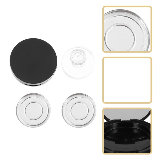 Porciones bandeja de maquillaje caja vacía con espejo negro aluminio