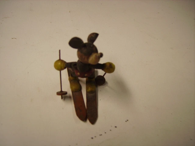 VILAC ANCIEN JOUET jeu en Bois a tirer Mickey sur un velo véhicule 4 roues EUR 57,50 - FR