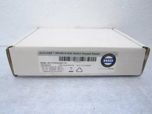 HID 921PHRNEK0011R RPK40-H pivClass Reader HID/AWID/EM4102 Prox, SIO/SEO [CTOKT]