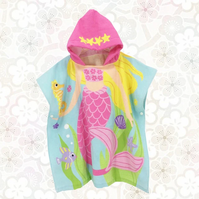 Creativo accappatoio in cotone sirena con cappuccio cotone traspirante asciugamano da bagno per bambini