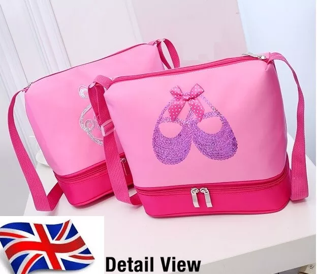 UK Stock New Pink Girls Kids Ballet Shoes Dance Bag / Shoulder Bag / Handbag