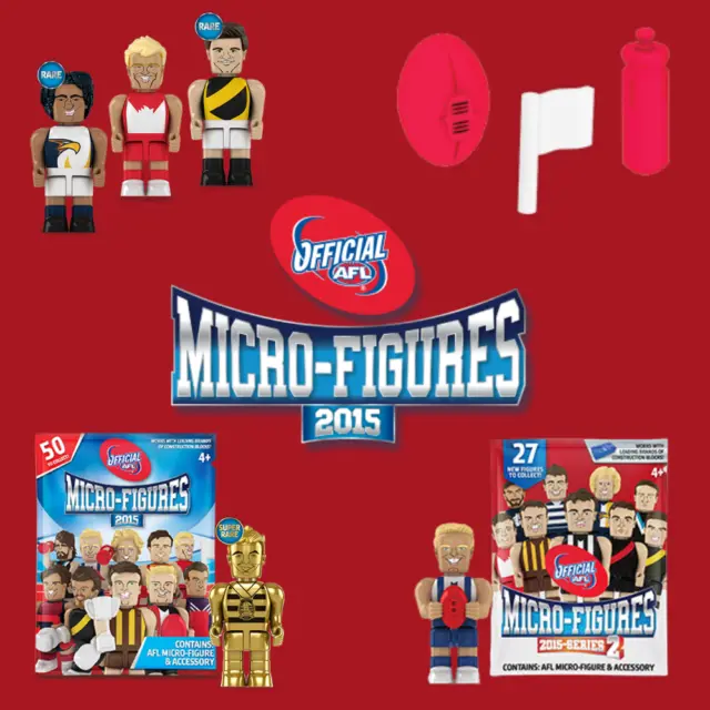 Coles AFL Micro-Figures 2015 - SERIES 1 & 2 FIGURES & ACCESSORIES Combined Post