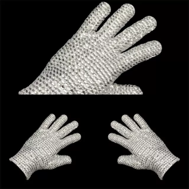 Cosplay Michael Jackson Billie Jean Crystal Glove Left/Right Hand Unsex Gloves