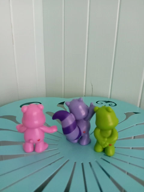 Lot of 3 Vintage Care Bears Figures TCFC JP Just Play 2.5" Tall PVC 2