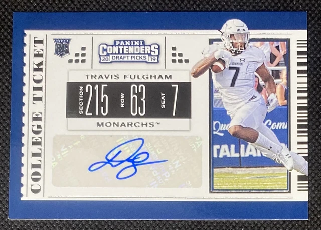 2019 Panini Contenders Travis Fulgham Auto RC Autograph Rookie Card Draft Picks