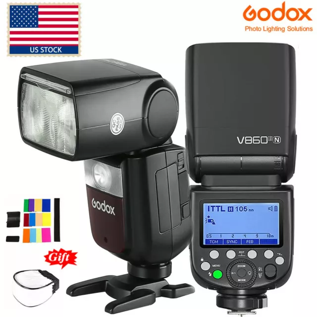 US Godox V860III-N 2.4G TTL HSS 1/8000s Flash Speedlite Light for Nikon Camera