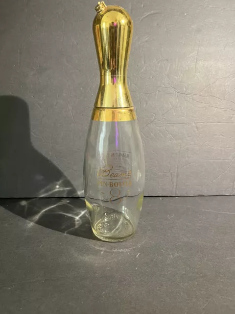 Vintage JIM BEAM'S 8 year PIN BOTTLE Glass Bowling Pin  WHISKEY DECANTER MCM