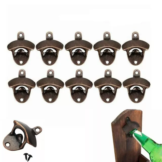 10x Bier Flaschenöffner Bar Wandmontage Bieröffner Küche Beer Bottle Opener set