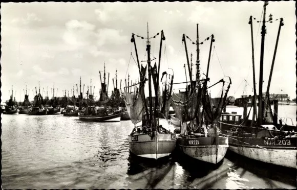 Ak Norderney, Fischerboote im Hafen - 3103815