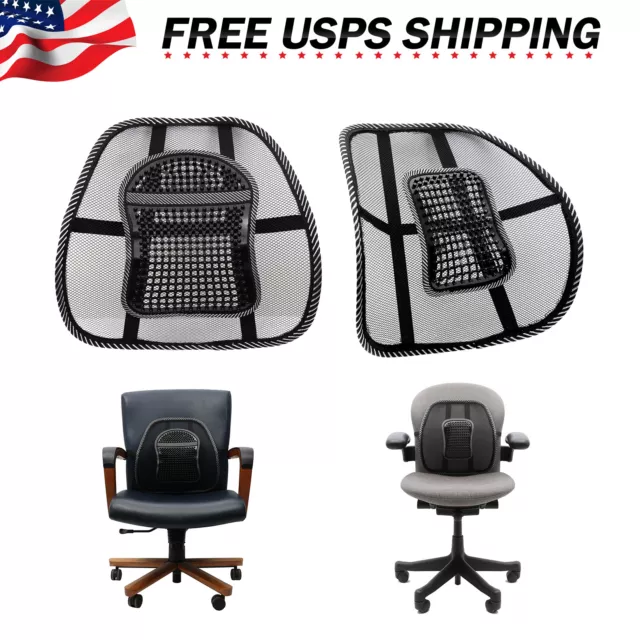 Cool Vent Cushion Mesh Back Lumbar Support w/ Massage Beads for Car Office Home