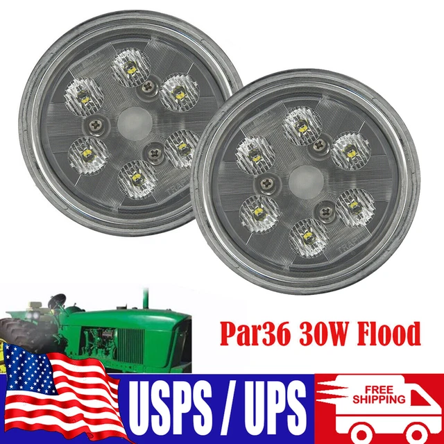 Pair Par36 30W LED Work Light Flood For John Deere Case IH International Tractor