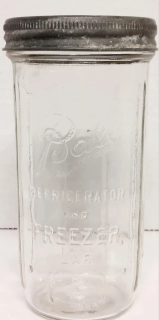Vtg Ball Refrigerator Freezer Glass Canning Jar w/ Zinc Ball Freezer Cap Vtg Ball Refrigerator Freezer Glass Canning Jar w/ Zinc Ball Freezer Cap