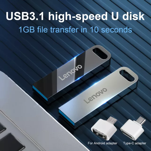 Lenovo U Disk 512GB/1TB/2TB Waterproof USB Flash Disk Pen Drive Data Storage