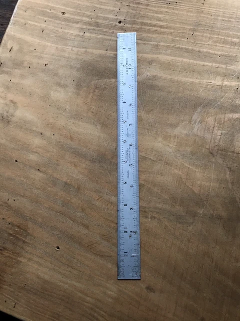 Starrett C100E-12 Chrome Shrink Rule 1/8" to foot, 12"