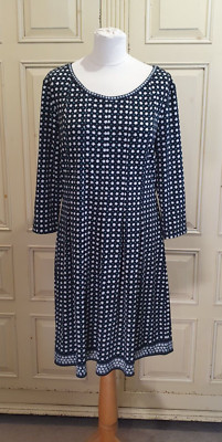 Max Studio Uk 16 Xl Black White Florsal Dress Stretchy