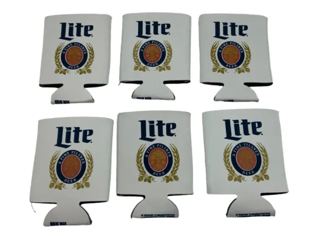Lot of 6x Miller Lite Throwback Beer 12oz can coolers koozie coolie Coozie