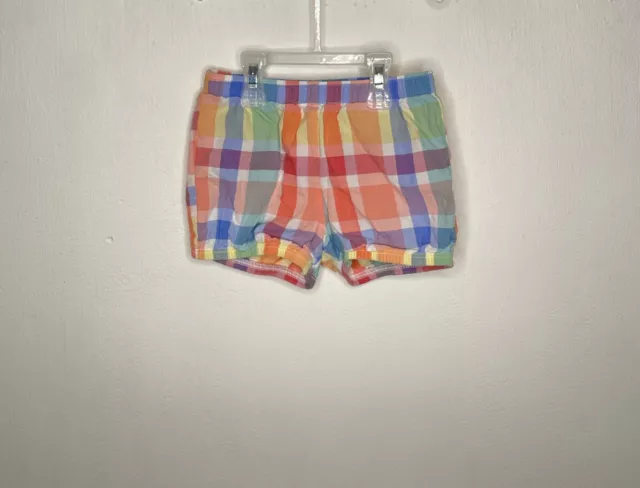 Carters Rainbow Plaid Shorts Baby Girls Size 24 Months Elastic Waist Pull On