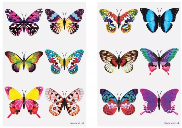 Kids Butterfly Tattoos Children's Party Bag Fillers Boys Girls Temporary Tattoo