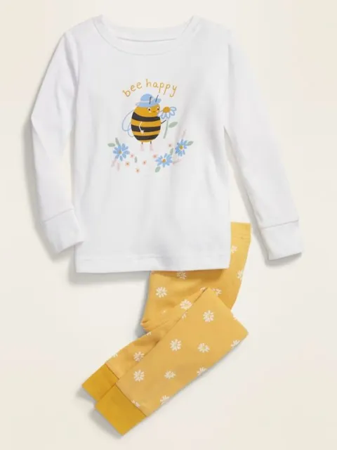 Nwt Girls Old Navy Pajamas Pjs Spring Bee Happy Flowers Easter Size 3T 4T 5T