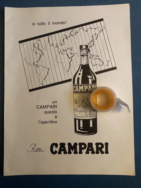 Rara Pubblicita’ Bitter CAMPARI In tutto il mondo, del 1957