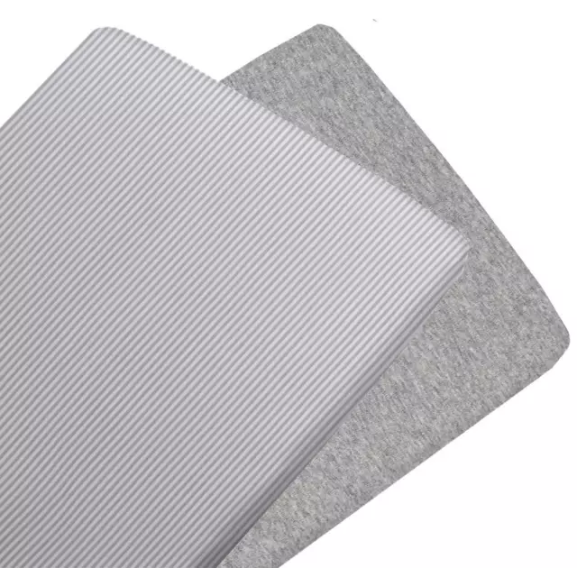 Living Textiles Jersey Cradle Fitted Sheet, 2 Pack (Grey Stripe/Melange) - 47 x