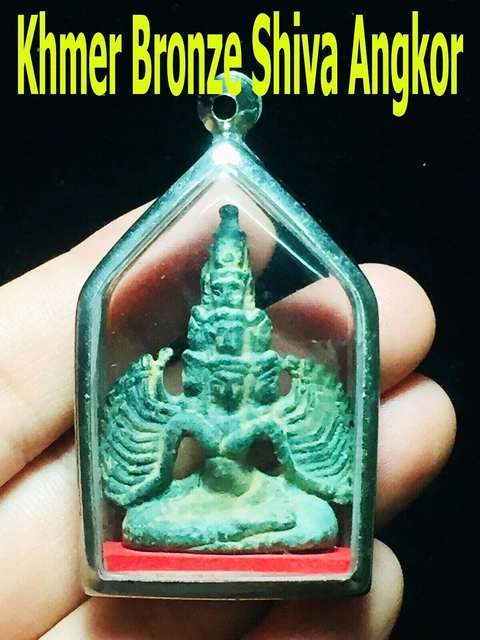Thai-Amulett Bronze Angkor Kambodscha Shiva Göttin Antike Buddha Khmer