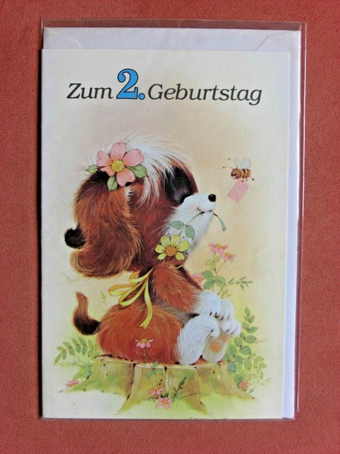 GLÜCKWUNSCHKARTE ZUM 2. Geburtstag Karte Glückwunsch Doppelkarte