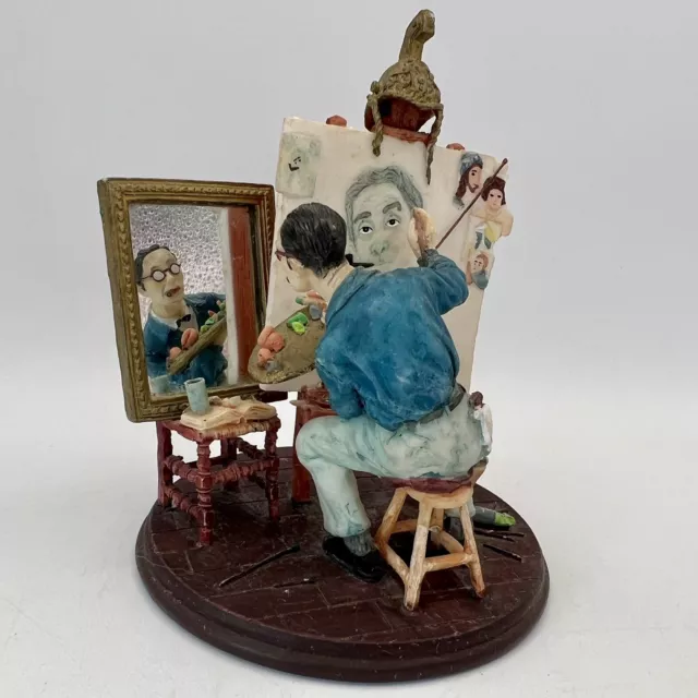 Norman Rockwell "Triple Self-Portrait" 1999 Saturday Evening Post Resin Figurine