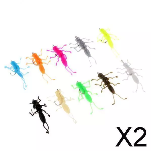 2X 10pcs Artificial Stonefly Nymph Rubber Fishing Accessories