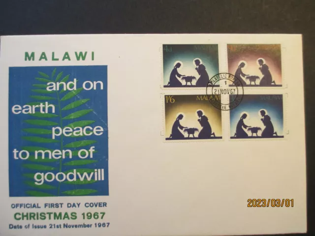 MALAWI - CHRISTMAS 21st NOVEMBER 1967 ~ OFFICIAL FIRST DAY COVER