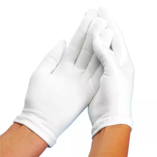 White Cotton Moisturising Gloves Maintain Moisture Care Hand Feet Smooth Beauty