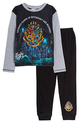 Harry Potter Full Length Pyjamas Kids Hogwarts Boys Girls Long Pjs Set Nightwear