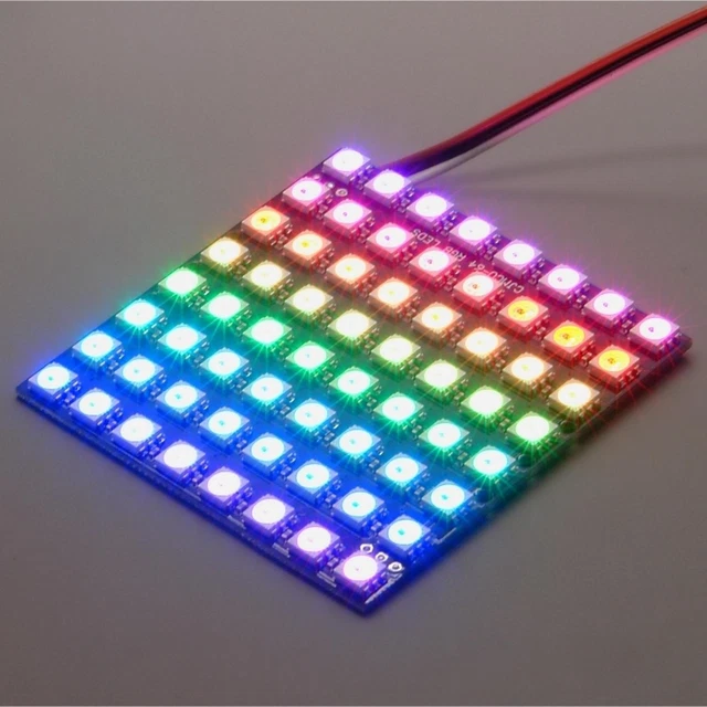 NeoPixel LED Square 8x8 Matrix con 64 LED RGB per Arduino Raspberry Pi