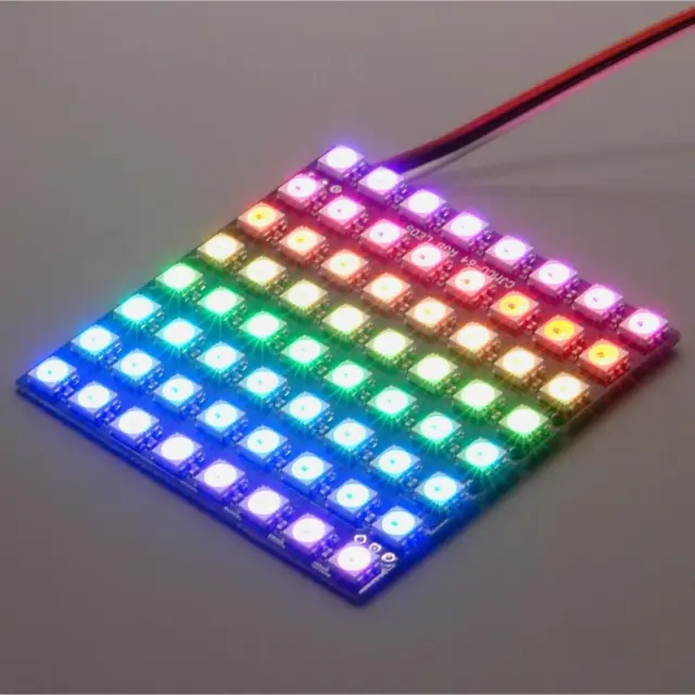 Neopixel LED Piazza 8x8 Matrice Con 64 RGB Leds per Arduino Raspberry Pi